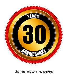 Anniversary Gild Label Sign Template Vector Illustration EPS10