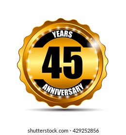 Anniversary Gild Label Sign Template Vector Illustration EPS10