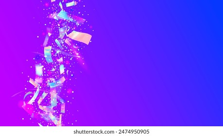 Anniversary Glitter. 3d Effect. Happy Element. Light Christmas Serpentine. Blue Foil Ribbon. Unicorn Tinsel. Falling Paper. Explosion Burst. Pink Anniversary Glitter