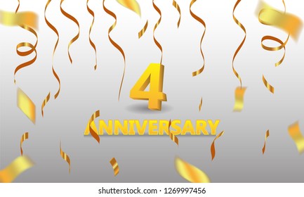 Anniversary gold 3d numbers - Template illustration fot celebrating . logotype for booklet, cover, flyer poster