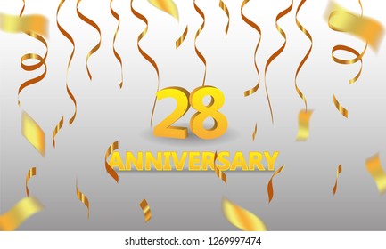 Anniversary gold 3d numbers - Template illustration fot celebrating . logotype for booklet, cover, flyer poster