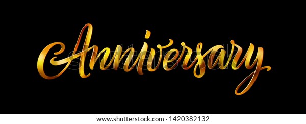 Anniversary Gold Vector Text Isolated On Stock Vector (Royalty Free