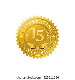 anniversary golden badge logo 15