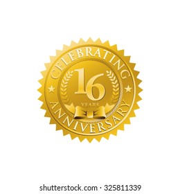 anniversary golden badge logo 16