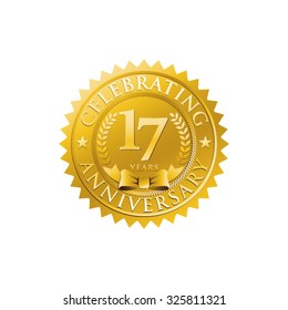 anniversary golden badge logo 17
