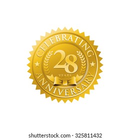 anniversary golden badge logo 28