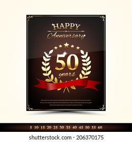 Anniversary golden brochure template