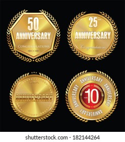 Anniversary golden labels