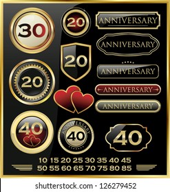 Anniversary golden labels and additional elements