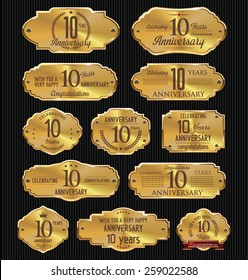 Anniversary golden labels collection, 10 years