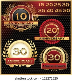 Anniversary golden labels set