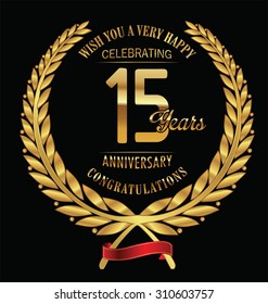 Anniversary golden laurel wreath 15 years