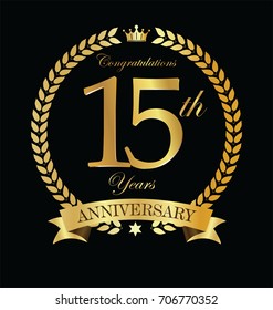 Anniversary golden laurel wreath 15 years