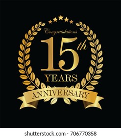 Anniversary golden laurel wreath 15 years