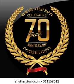 Anniversary golden laurel wreath 70 years