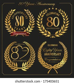 Anniversary golden laurel wreath, 80 years