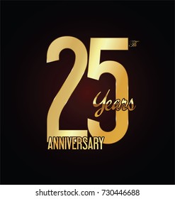 25 Years Anniversary Gold Text On Stock Vector (Royalty Free ...