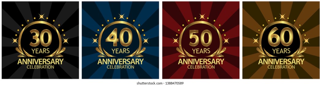 Anniversary golden. anniversary template design for web, game ,Creative poster, booklet, leaflet, flyer, magazine, invitation card - Vector