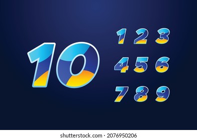 Anniversary Gradient Set Number Background For Celebration