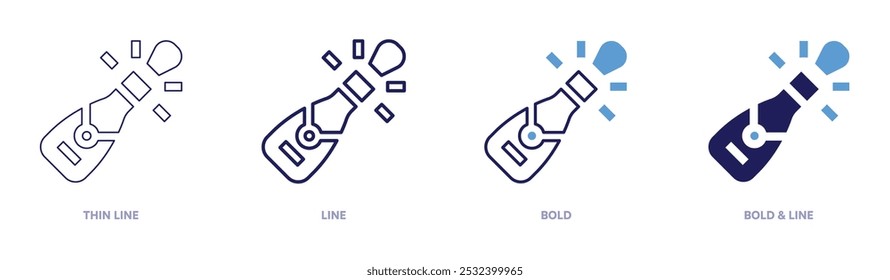 Anniversary icon in 4 different styles. Thin Line, Line, Bold, and Bold Line. Duotone style. Editable stroke.