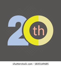anniversary icon with abstract elements