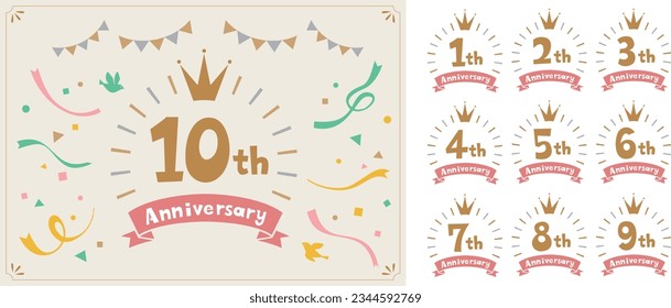 
Anniversary icon and decoration material