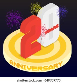 Anniversary icon design by isometric.