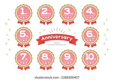 Anniversary icon set vector illustration