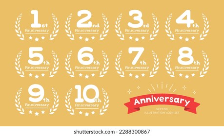 Anniversary icon set vector illustration