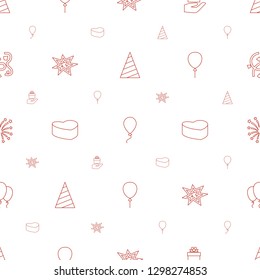 anniversary icons pattern seamless white background. Included editable line party hat, balloon, gift, fireworks, heart cake, confetti icons. anniversary icons for web and mobile.