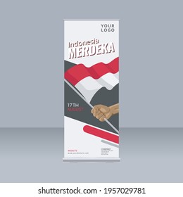 Anniversary Independence Day of the Republic of Indonesia. indonesia merdeka. (English translation: Indonesian independence). Illustration Banner Template Design