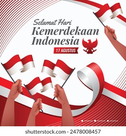 Anniversary Independence Day of the Republic of Indonesia. Kemerdekaan indonesia. 
 (English translation: Indonesian independence). Illustration Banner Template Design