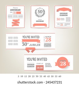 Anniversary invitation cards template