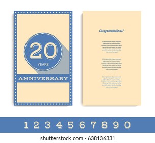 Anniversary invitation/greeting card template. Vector illustration.