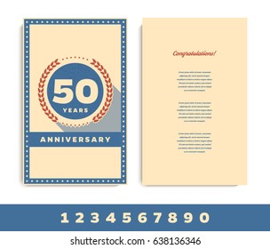 Anniversary invitation/greeting card template. Vector illustration.