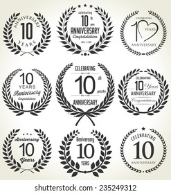 Anniversary laurel wreath design, 10 years