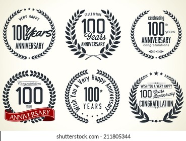 Anniversary laurel wreath design, 100 years