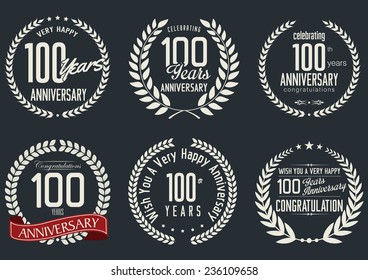 Anniversary laurel wreath design,  100 years