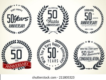 Anniversary laurel wreath design, 50 years