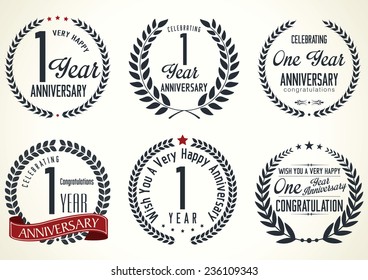 Anniversary laurel wreath design,  years