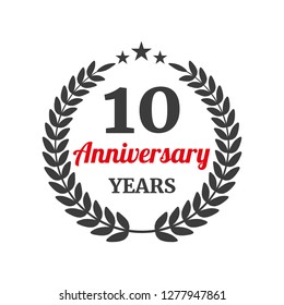 Anniversary laurel wreath on white background. Vector illustration