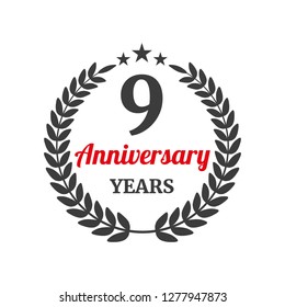 Anniversary laurel wreath on white background. Vector illustration