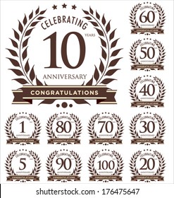 Anniversary laurel wreath, set