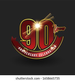 anniversary logo with 90 years anniversary ribbon