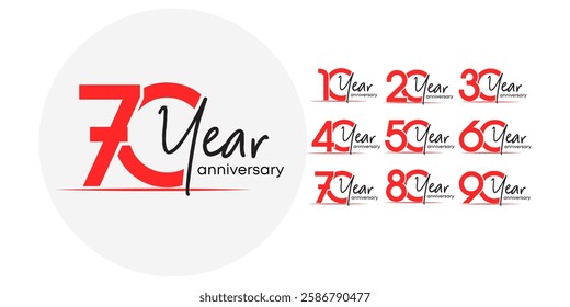 Anniversary Logo Design Decade Milestone Celebratory Graphics