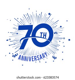 anniversary logo with firework and swoosh