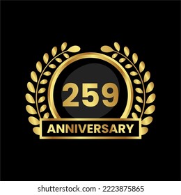 anniversary logo, gold shape logo with luxury look on black background. numbered gold birthday celebration logo