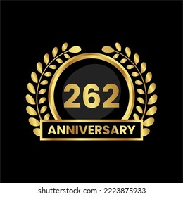 anniversary logo, gold shape logo with luxury look on black background. numbered gold birthday celebration logo