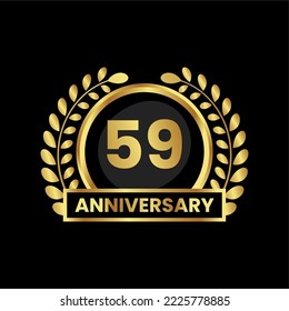 anniversary logo, gold shape logo with luxury look on black background. numbered gold birthday celebration logo