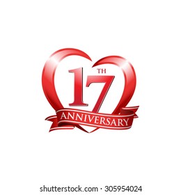 anniversary logo red heart 17